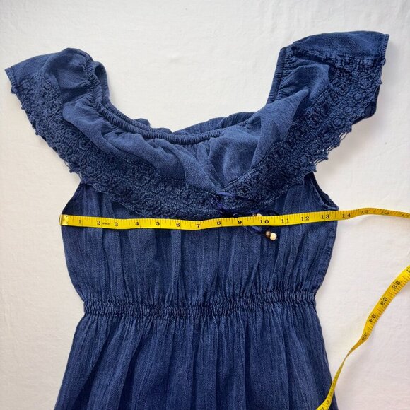 Sea Spice Blue Crochet Accent High-Low Dress - Size S - Picture 3 of 10